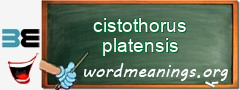 WordMeaning blackboard for cistothorus platensis